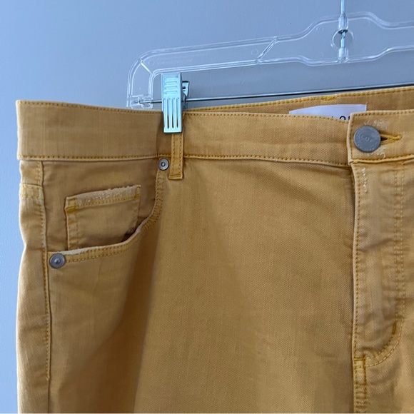 Ann Taylor LOFT Plus yellow skinny jeans raw hem size 18 - Picture 4 of 9